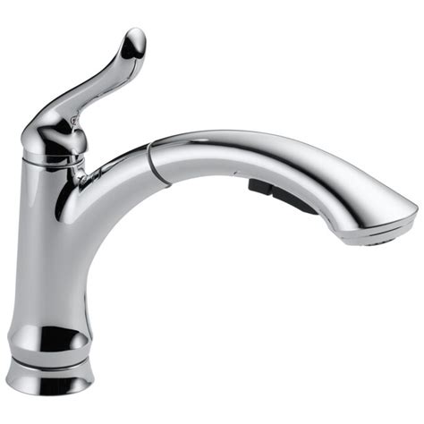 Delta Linden Chrome 1 Handle Deck Mount Pull Out Handlelever Residential Kitchen Faucet In The