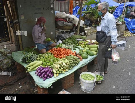 A Vegetable Market In Kolkata India June India Inflation