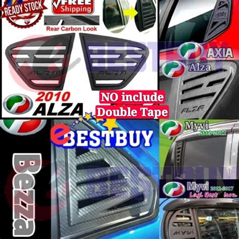 An D Carbon Car Window Cover Protector Triangle Perodua Axia Alza