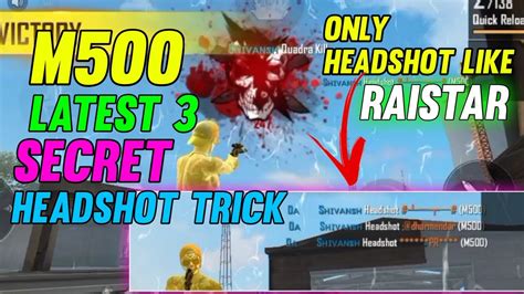 M500 1 Tap Headshot New Secret Tricks 🤯 M500 One Tap Latest Tricks 🔥 Sgz Army Youtube