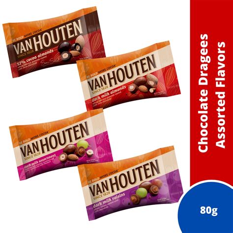 Van Houten Dark Milk Chocolate Dragees Assorted Flavors G Exp