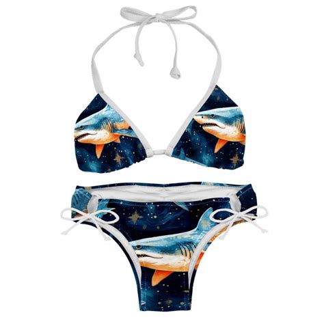 Starry Shark Women S Swimsuit Bikini Set Detachable Sponge Adjustable