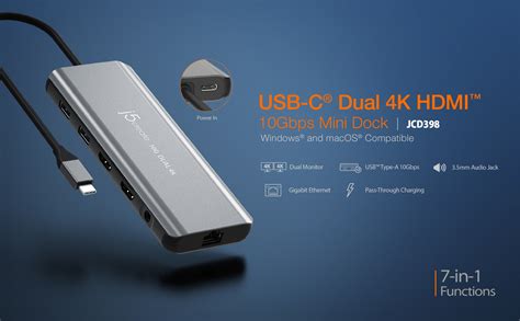 Usb C® Dual 4k Hdmi™ 10gbps Mini Dock J5create