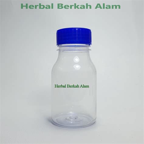 Jual Botol Obat 250 Ml Natural Tutup Biru Gerigi Besar Botol Obat