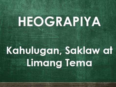 5 Tema Ng Heograpiya Sa Pilipinas