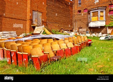 Seats from Old Movie Theatre Stock Photo - Alamy