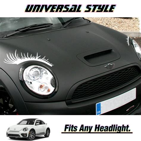 2 Pairs Car Headlight Eyelashes Stickers Fake Decal For Porsche VW