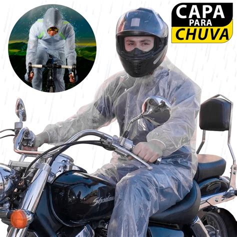 Capa Para Chuva Transparente Completa Bota Calça Capa Capuz