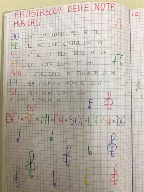 an open notebook with musical notes written in spanish and italian on