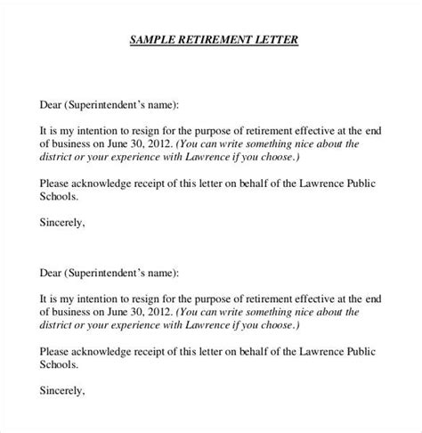 43 Retirement Letter Templates Pdf Doc