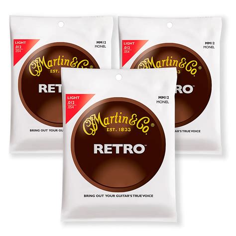 Martin MM12 Retro Series Light Acoustic Guitar Strings (3 Pack ...