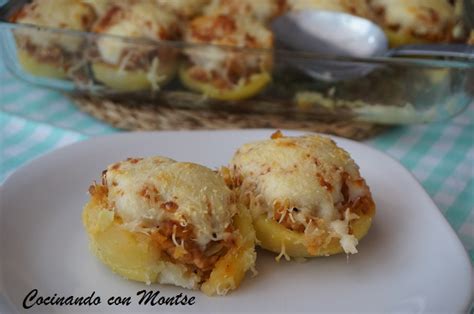 Patatas Rellenas De Carne Picada Y Queso Cocinando Con Montse