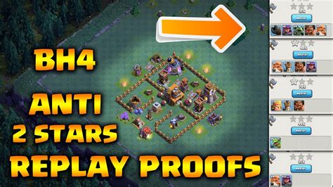 Builder Hall 4 Base Anti 2 Stars BH4 Builder Base Defense Replay