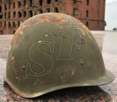 Soviet Helmet Ssh 40 From Krasny Oktyabr Stalingrad Steel Plant Artifact