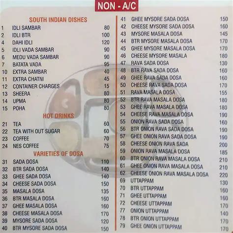 Menu Of Guru Krupa Ghatkopar East Mumbai