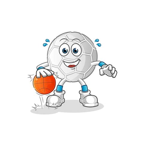 Personnage De Basket Ball Dribble Handball Vecteur De Mascotte De