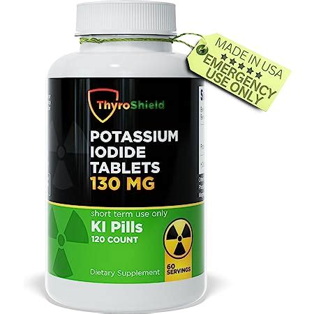 Amazon Thyroshield Potassium Iodide Tablets Mg Dose