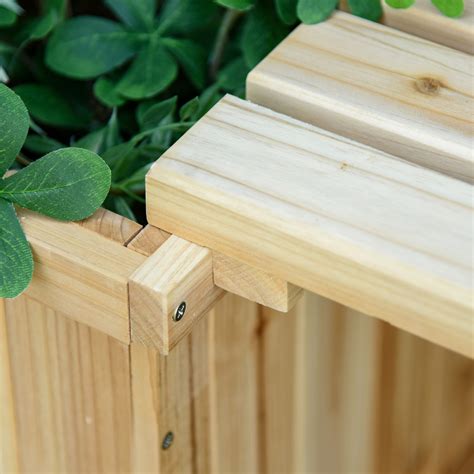 Wooden Garden Planter Bench Combination