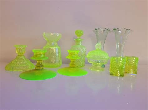 Lot Of Antique Vaseline Glass East Wing Estate Sales And Auction Co