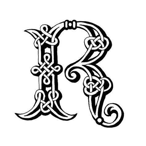 Celtic Lettre R Illustration Vectorielle Celtique Alphabet