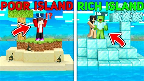 Jj Poor Island Vs Mikey Rich Island Survival Battle Challenge In