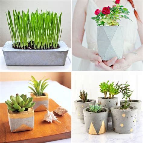 25 Brilliant DIY Concrete Planters To Make - Blitsy