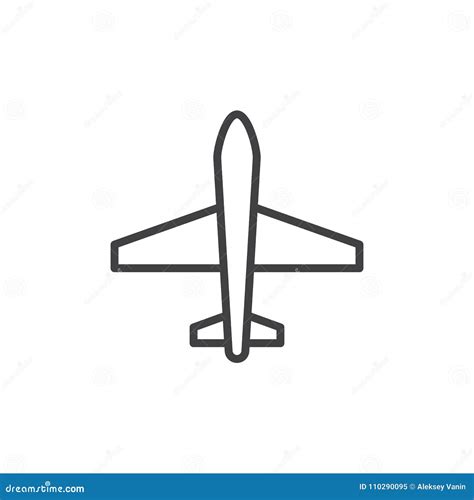 Airplane Outline Icon Stock Vector Illustration Of Flight 110290095