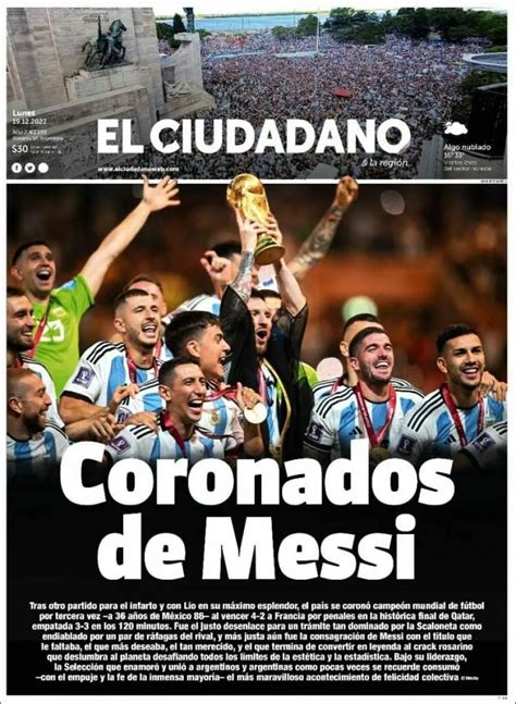 Rendidos Ante Messi Y La Copa Del Mundo Así Reflejaron Los Diarios