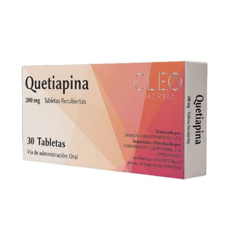 Quetiapina 200Mg X 30 Tabletas Cleo Pharma Farmadon La Farmacia De