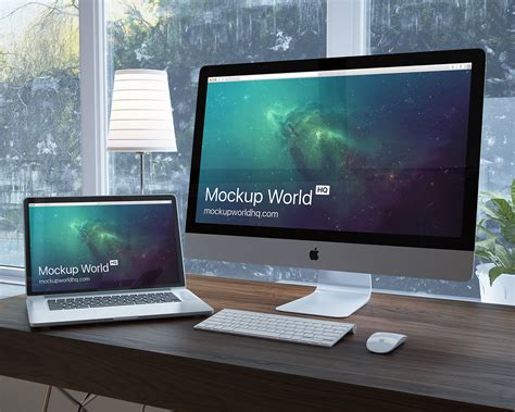 iMac Workspace Free Mockup | Mockup World HQ