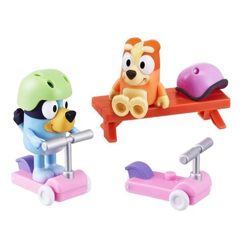 Bluey Vehicle 2 Pack Bluey And Bingo Articulated Figures Scooter Time