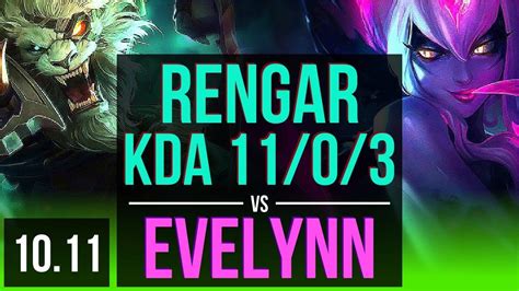 Rengar Vs Evelynn Jungle Kda Early Solo Kills Legendary