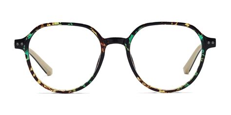 Vivian Geometric Tortoise Green Eyeglasses Mouqy Eyewear