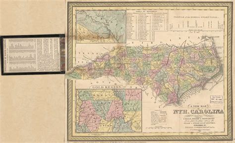 A New Map Of Nth Carolina With Its Canals Roads Distances From