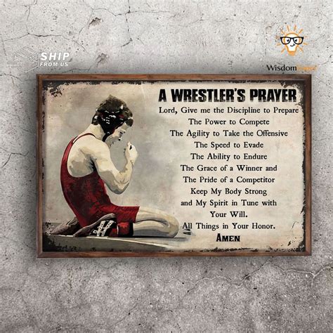 Wrestling Wrestlers Wrestle Poster Christian Gifts A Wrestler S Prayer