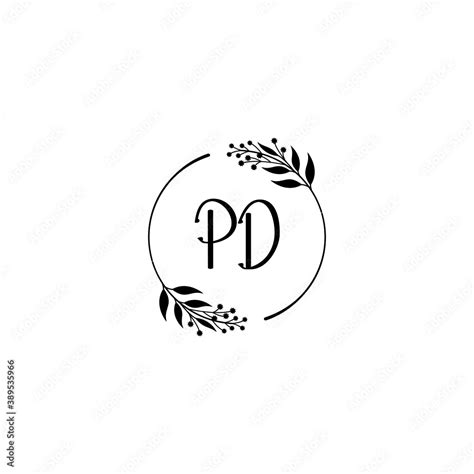 Initial PD Handwriting Wedding Monogram Logo Design Modern