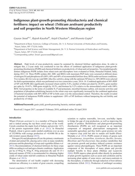 (PDF) Indigenous plant-growth-promoting rhizobacteria and chemical ... 