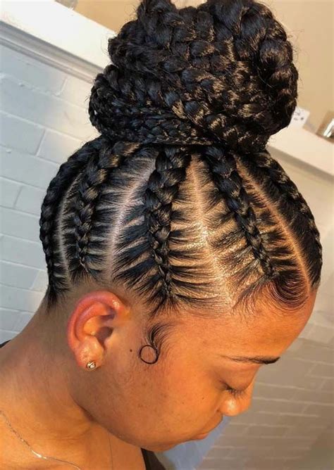 16+ Sensational Braided Bun Hairstyles Natural Hair