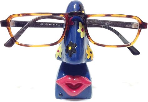 Blue Floral Lip Nose Novelty Eyeglass Holder Stand Lck Health And Household