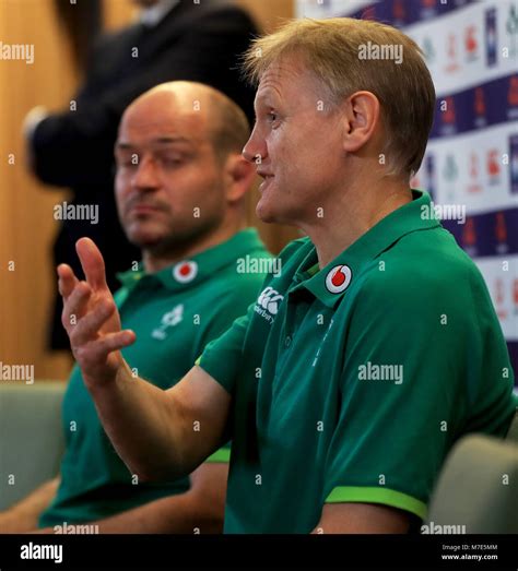 Ireland Head Coach Joe Schmidt (right) and captain Rory Best at the ...