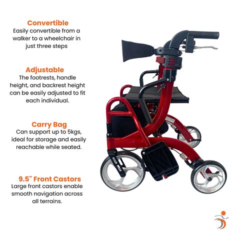 2-in-1 Convertible Walker & Wheelchair — Dynamic Healthcare New Zealand