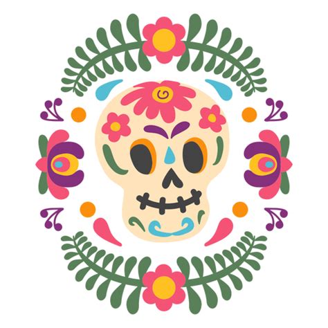 Diseño PNG Y SVG De Emblema De Máscara De Calavera Mexicana Para Camisetas