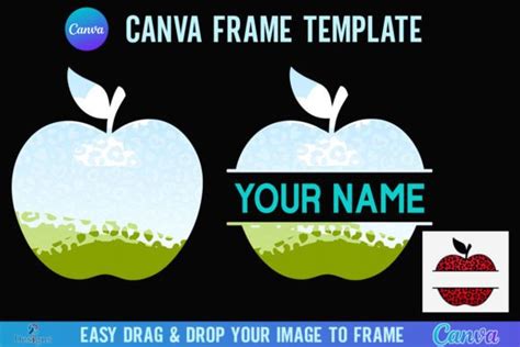 Apple Canva Frame Template Teacher Apple Graphic By B Designs