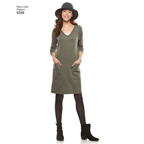 New Look Sewing Pattern 6298 Misses Knit Dress With Neckline And Leng My Sewing Box