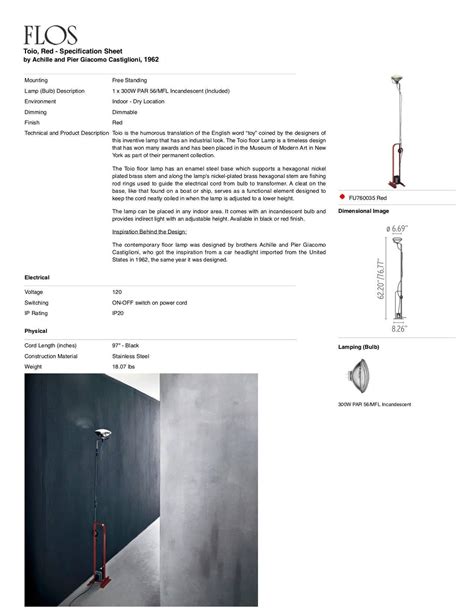 Flos Toio Floor Lamp In White By Achille And Pier Giacomo Castiglioni