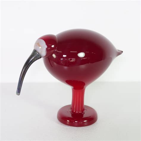 Rare red glass ibis bird by Oiva Toikka for Iittala, 1990s | #192921