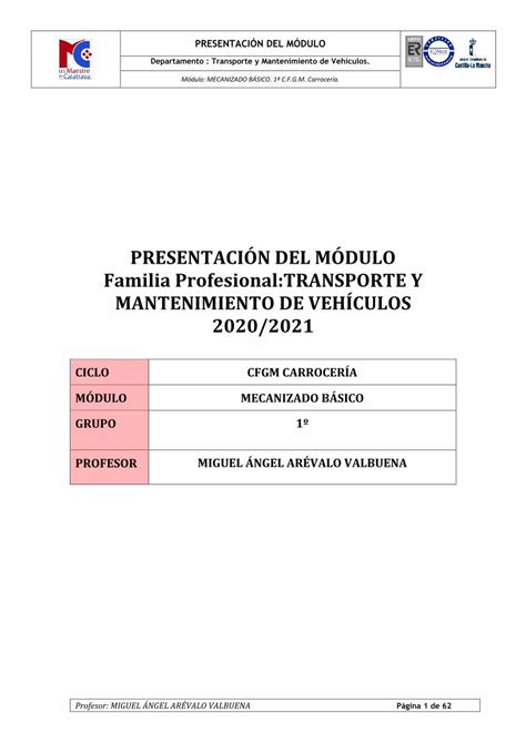 Pdf Presentaci N Del M Dulo Familia Profesional Transporte Los