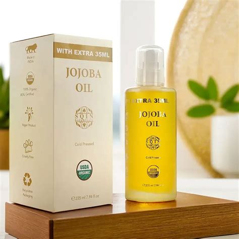 Sqin Botanicals Cold Pressed Natural Jojoba Oil 200 Ml Extra 35 Ml