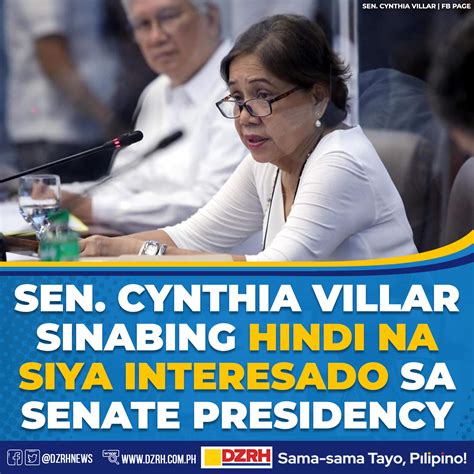 Dzrh News On Twitter Icymi Umatras Si Sen Cynthia Villar Para Sa