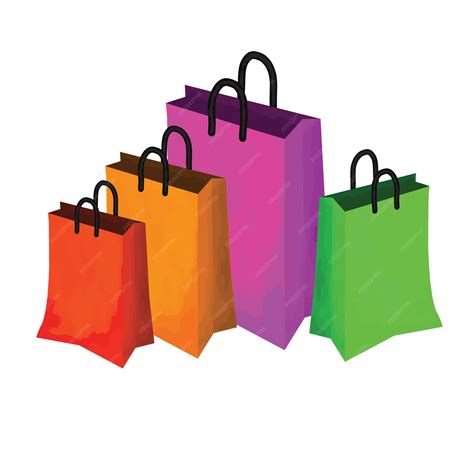 Premium Vector Shopping Bag Group Colorful Draw Paint Designs